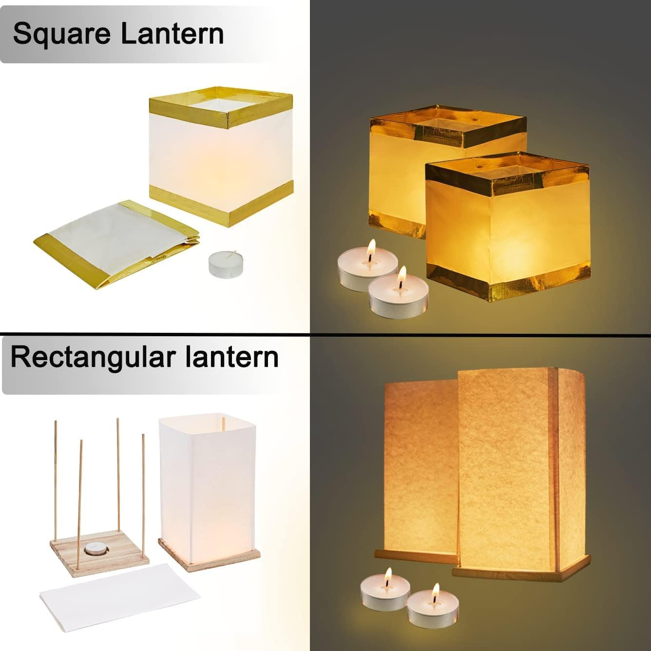 Miners2000 20Pack 5.9" Inch Square Floating Candles Lantern Set, Outdoor Decoration Waterproof Floating Lanterns for the Pool,River,Memorials,Wedding,Bar and Parties (Square, 20) image number 4