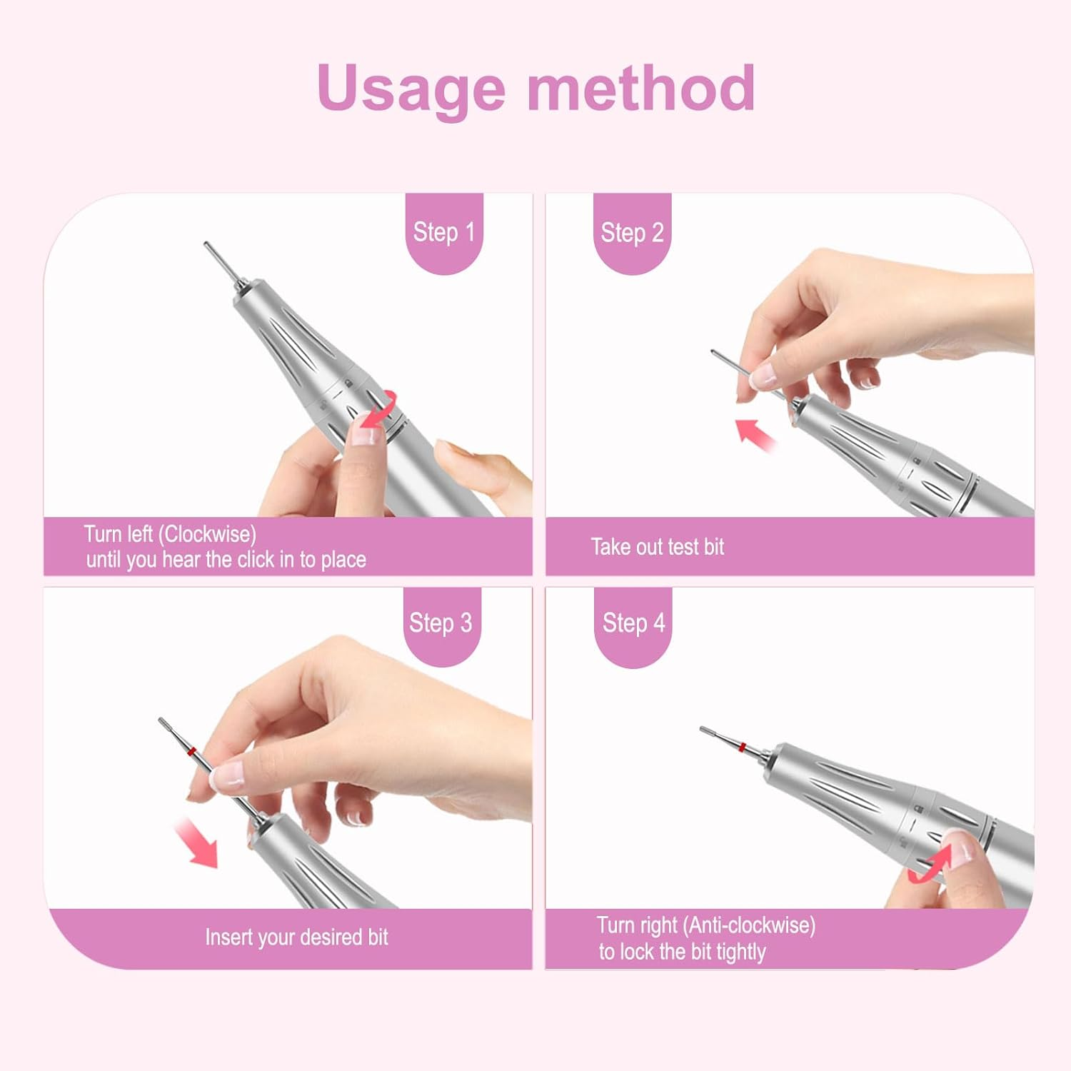 ZIRATONES Cuticle Nail Drill Bit, Pro Diamond Cuticle Bits for Nails Nail Buffer Bit Nail Trimer, under Nail Cleaner Cuticle Remover Nail Prepare for Nail Salon Manicure(Mini round Top Barrel-Fine) image number 3