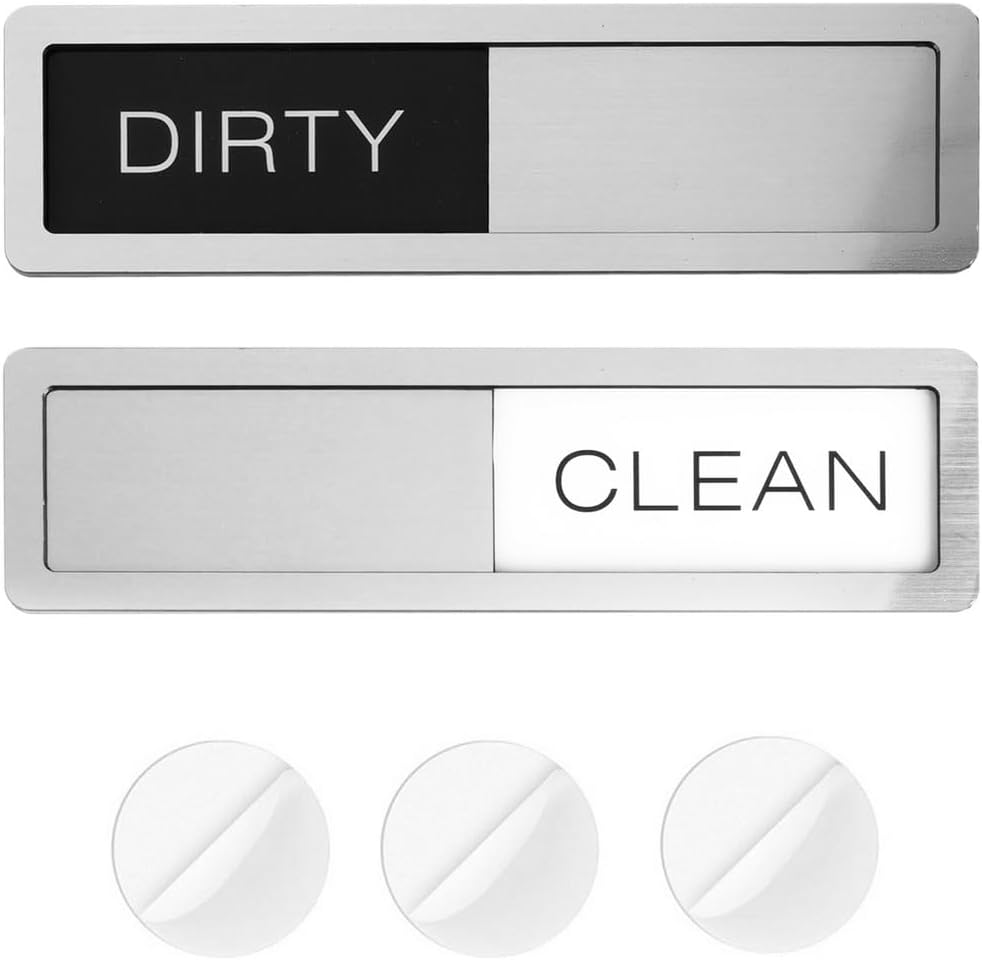 VOSO Dishwasher Magnet Clean Dirty Sign, Non-Scratch Strong Magnetic Backing, Double-Sided Adhesives Stickers Included, Sliding Dishwasher Indicator Suitable for Kitchen Dishwashers image number 6