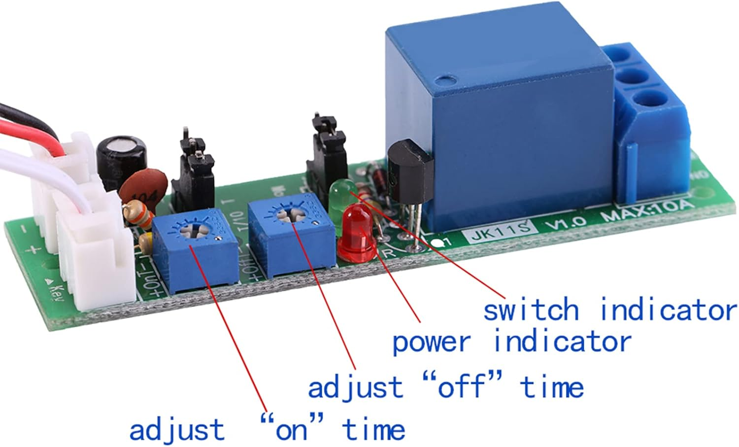 DC 12V Timer Switch Module - Adjustable Delay Turn off Timing Relay for Operating Equipment (0-120 Minutes) image number 2