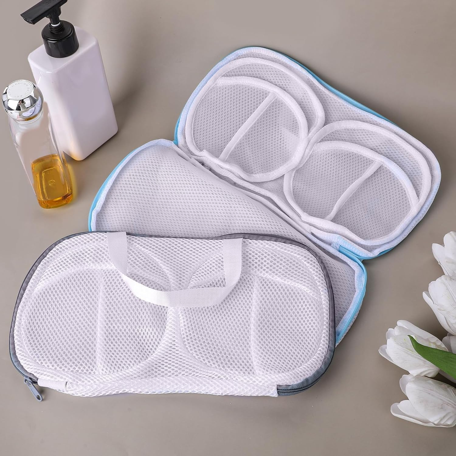 ZUJIACUN 2 Mesh Bra Washing Bags, Underwear Anti-Deformation Washing Bags, Laundry Mesh Bags, Washing Machine Accessories, Large Capacity Reusable Laundry Bags Bra Socks Underwear image number 2