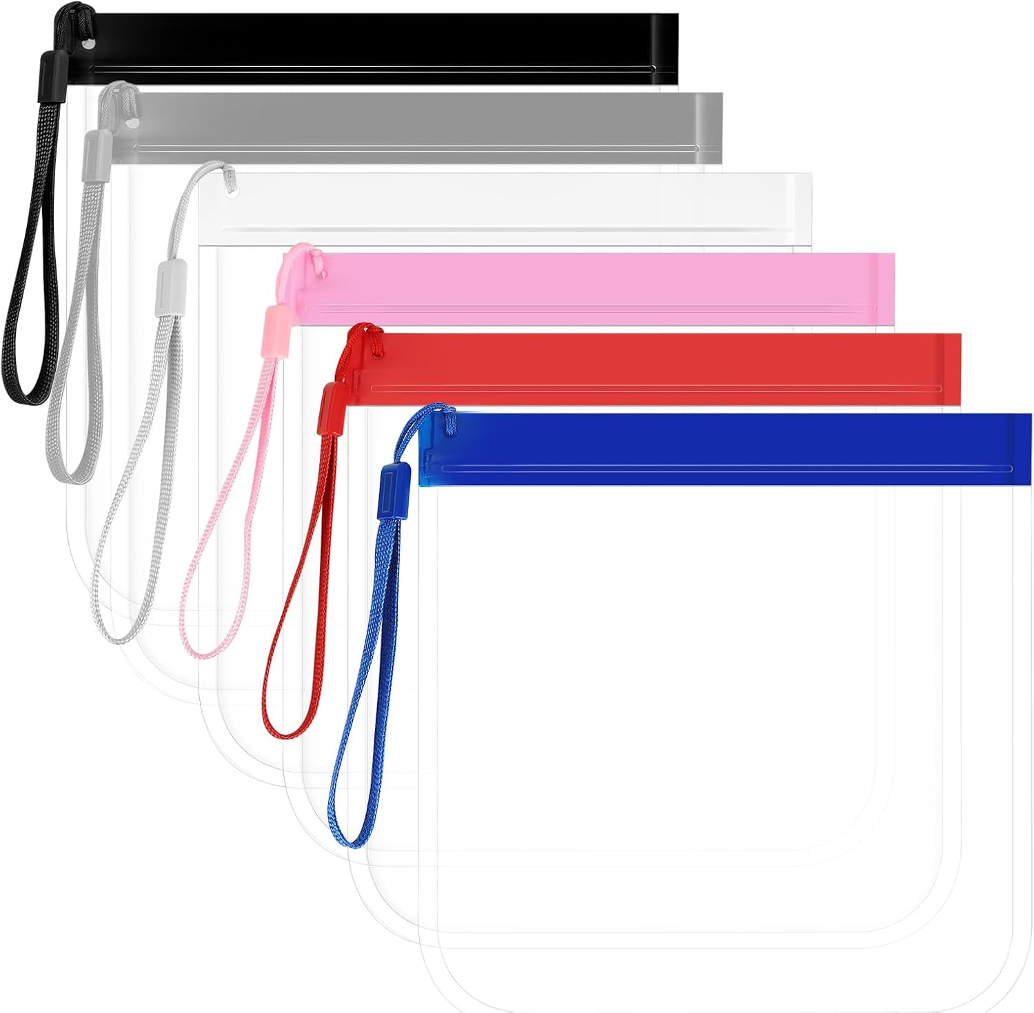 Ozessence 6 Pcs Clear Travel Toiletry Bag, 20 X 20Cm Airport Airline Compliant Transparent Waterproof Travel Bag for Storage Passport Jewelry Food Cosmetics Documents and Data Cables image number 2