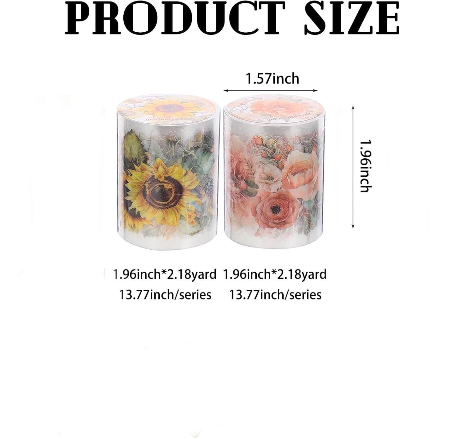 2 Rolls Plant Themed Decoration Stickers Tape Set,5Cm*20Cm Scrapbook Plant Decor for Scrapbooking,Junk Journaling,Crafting,Diy Projects,Diaries, and Art Supplies image number 3