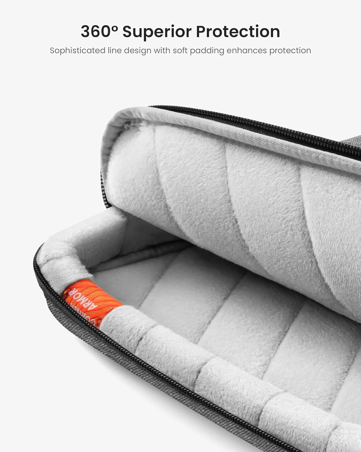 Tomtoc 15.6-Inch Laptop Shoulder Sleeve, Military-Grade Protection, Laptop Case for 15.6" Acer Aspire 3/5/7 Laptop, Chromebook, Lenovo Ideapad L3, HP Pavilion/Envy, ASUS Chromebook/Vivobook image number 6