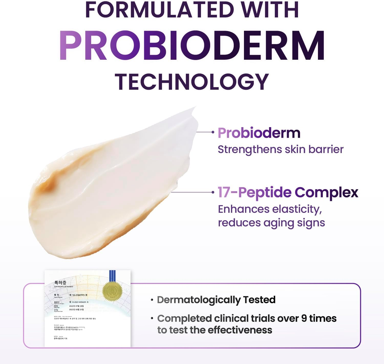 BIOHEAL BOH Probioderm 3D Lifting Cream 1.7 Fl Oz | Advanced Korean Anti-Aging Probiotics Facial Night Cream Moisturizer with 17-Peptide Complex & Patented Probioderm for Wrinkles on Face and Neck image number 5