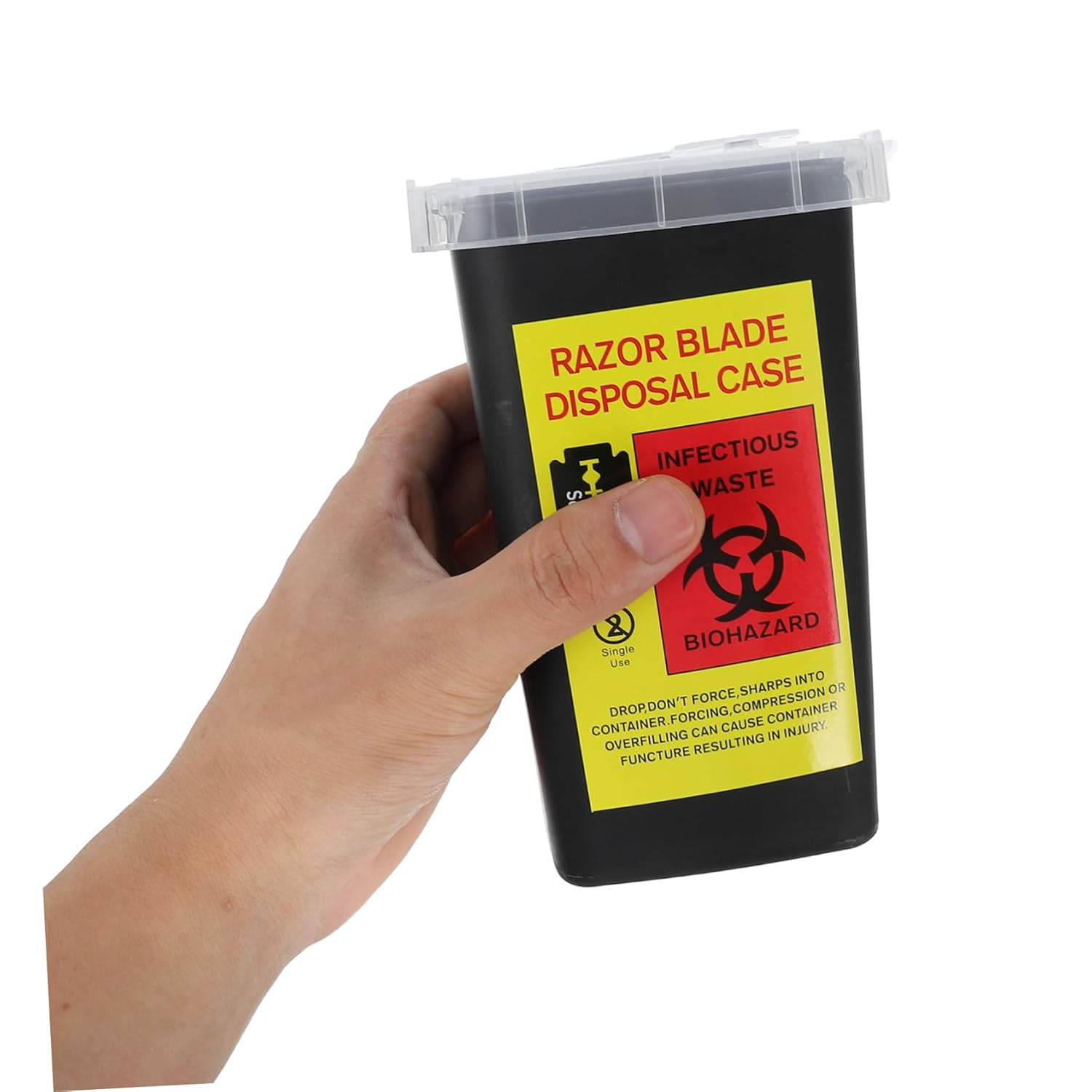 MUCKLILY 2Pcs Blades Storage Boxes for Razor Double-Edged Razor Blade Disposal Case Barbershop Supplies Sharps Container image number 6