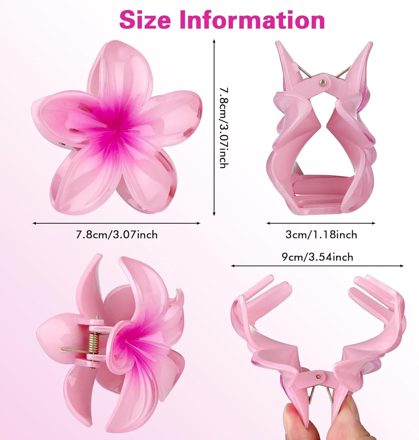 Flower Claw Clip Plumeria Flower Hair Claw Clip, 6Pcs Flower Hair Clip Egg Flower Hair Claw Clip,Cute Flower-Shaped Hair Clip,Cute Small Hair Clips Hawaiian Flower Claw Clip,Egg Flower Hair Claw Clip image number 1