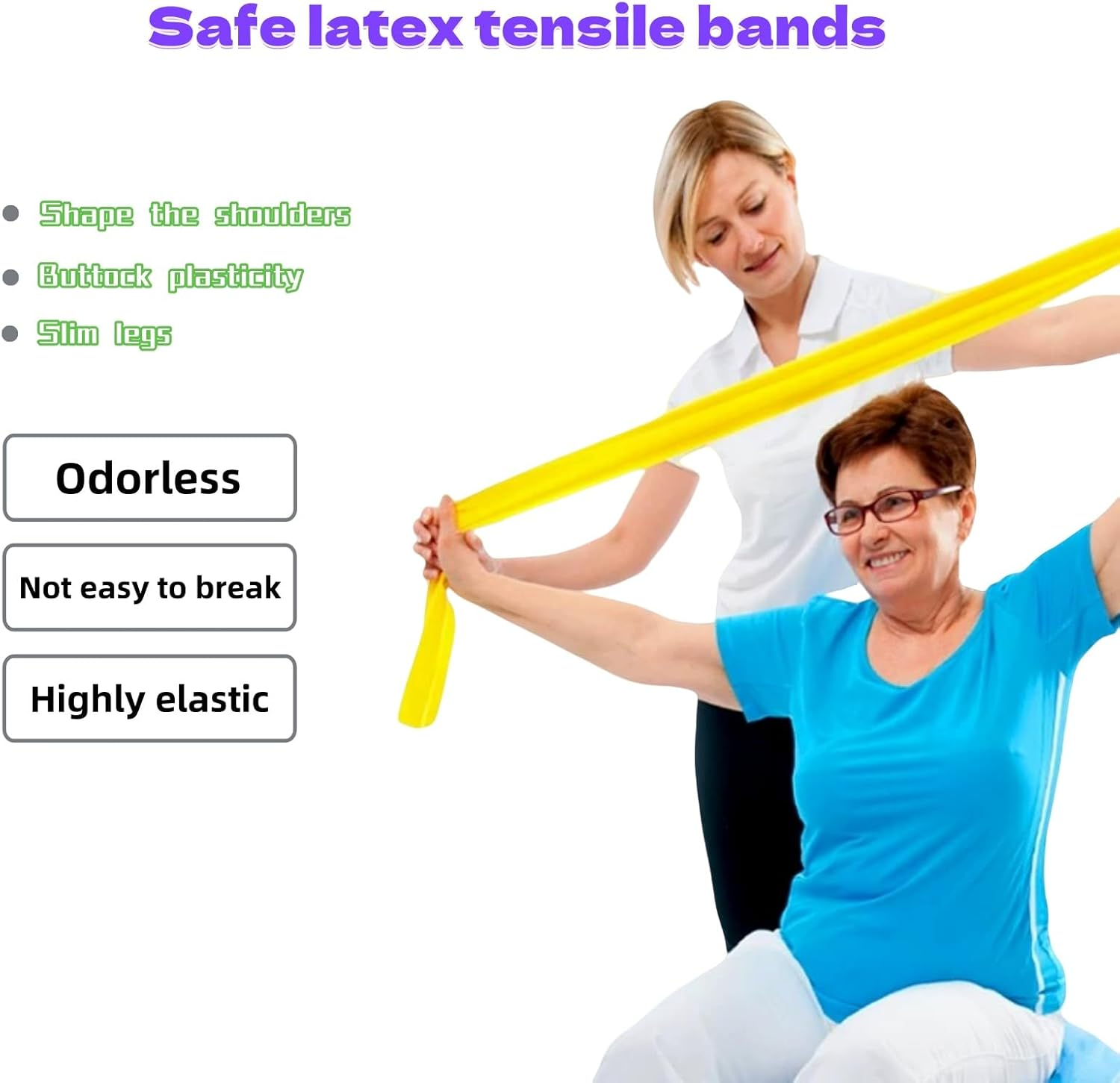 RJDJDLXM 3 Pack Resistance Band Set, Professional Latex Elastic Bands for Upper & Lower Body Physical Therapy, At-Home Workouts, and Rehab, Blue & Purple & Pink, Advanced