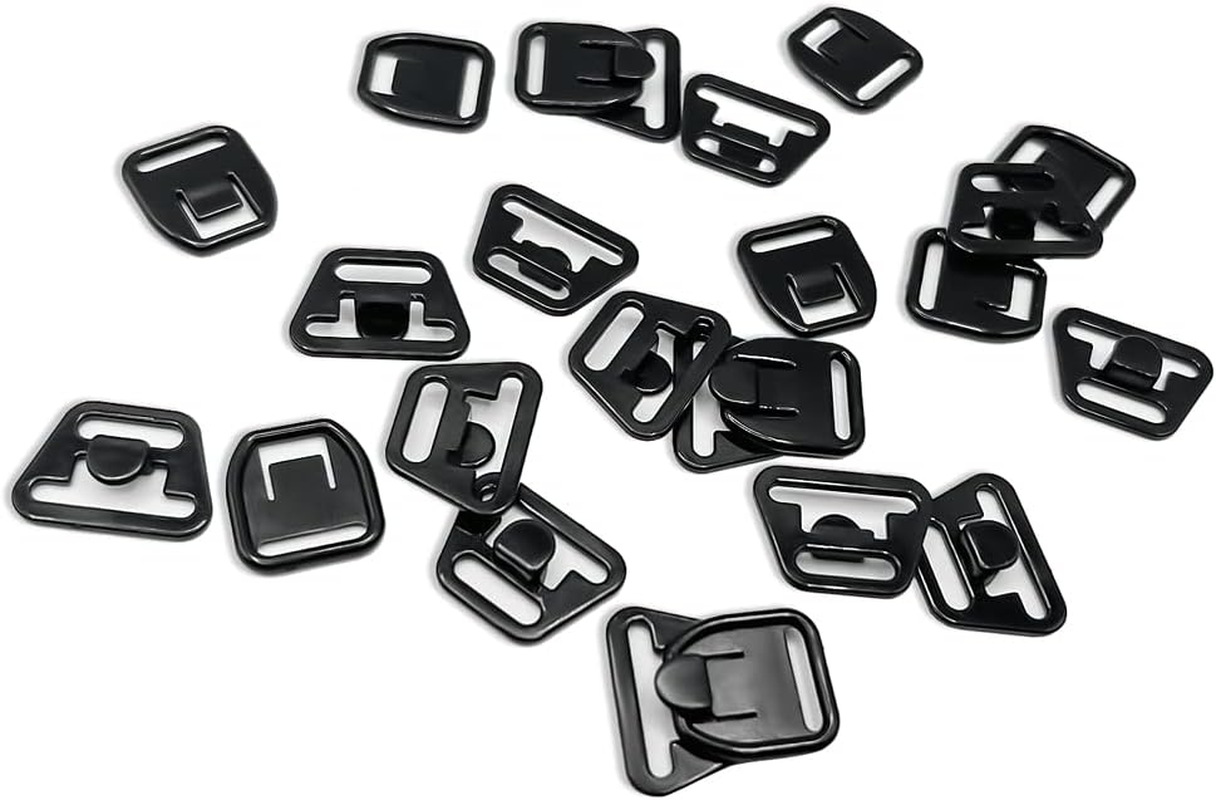 Nursing Bra Clips 5/8" Black Two Part Clip Plastic Fasteners Nursing Clips Maternity Bra Clips 10 in a Pack
