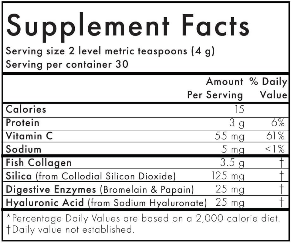 Welleco the Collagen Elixir, Marine Collagen Peptides Powder Supports Skin Hydration, Elasticity & Glow with Vitamin C, Hyaluronic Acid & Enzymes, Easy to Mix, Unflavoured, 120G