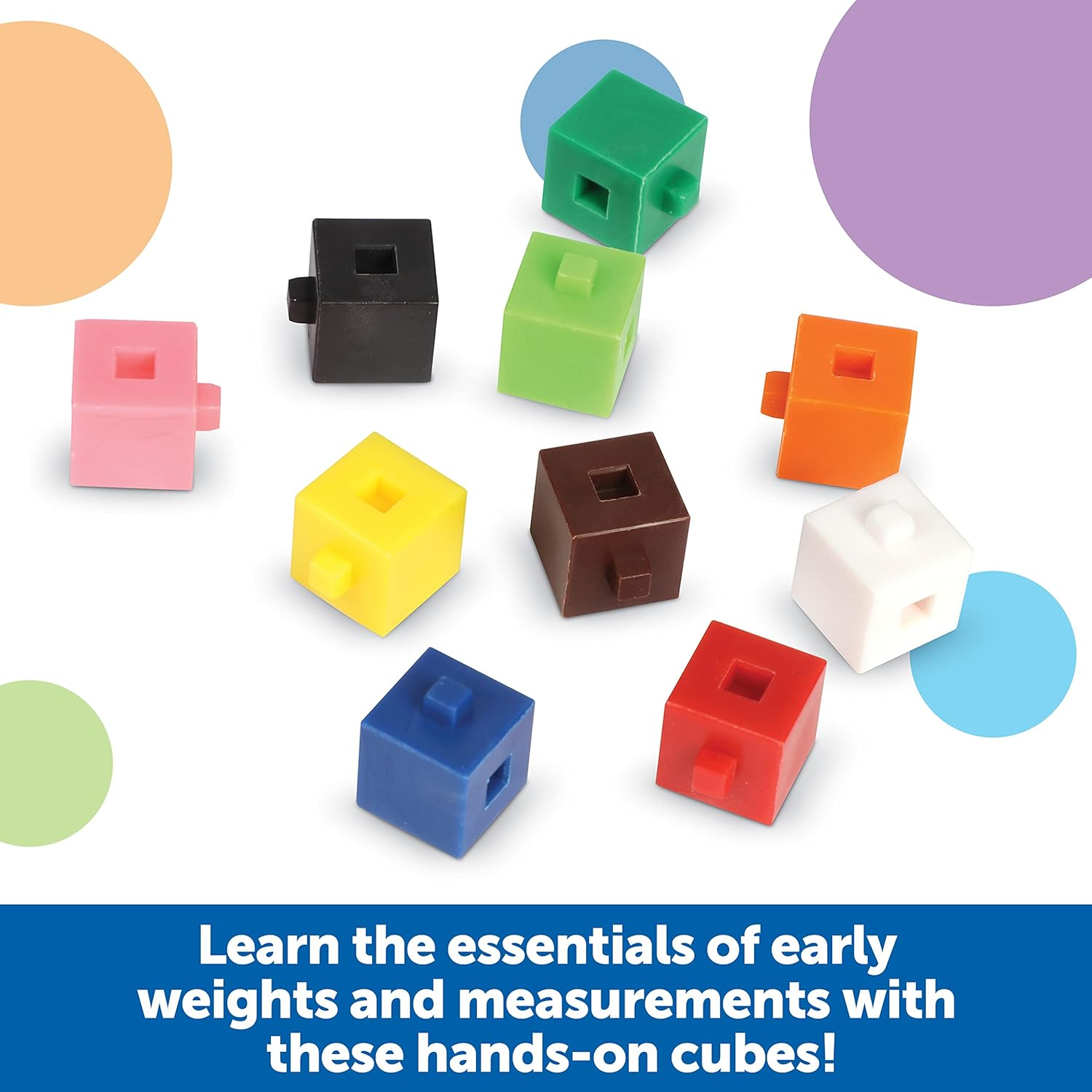 Learning Resources Interlocking Gram Unit Cubes, Math Classroom Teaching Aids, 10 Assorted Colors, Set of 1,000, Ages 6+ image number 3