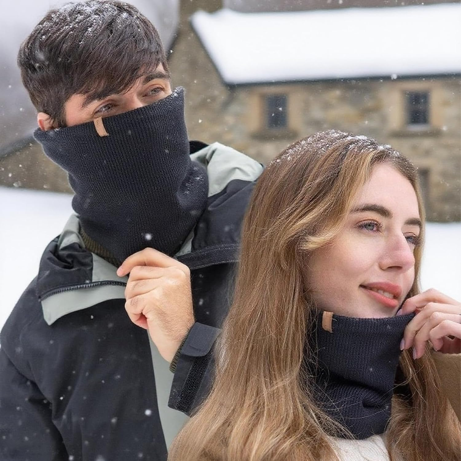 Jeyzuroa Neck Warmer Unisex Thermal& Gaiter - 4-Season Fleece Face Scarf for Men and Women, Windproof Cold Weather Snood with Thick Lined Protection, Multi-Functional Scarf Mask image number 1