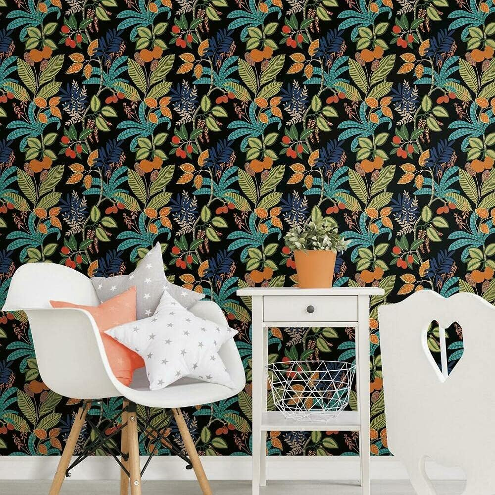 Roommates RMK11576RL Black and Green Funky Jungle Peel and Stick Wallpaper image number 6