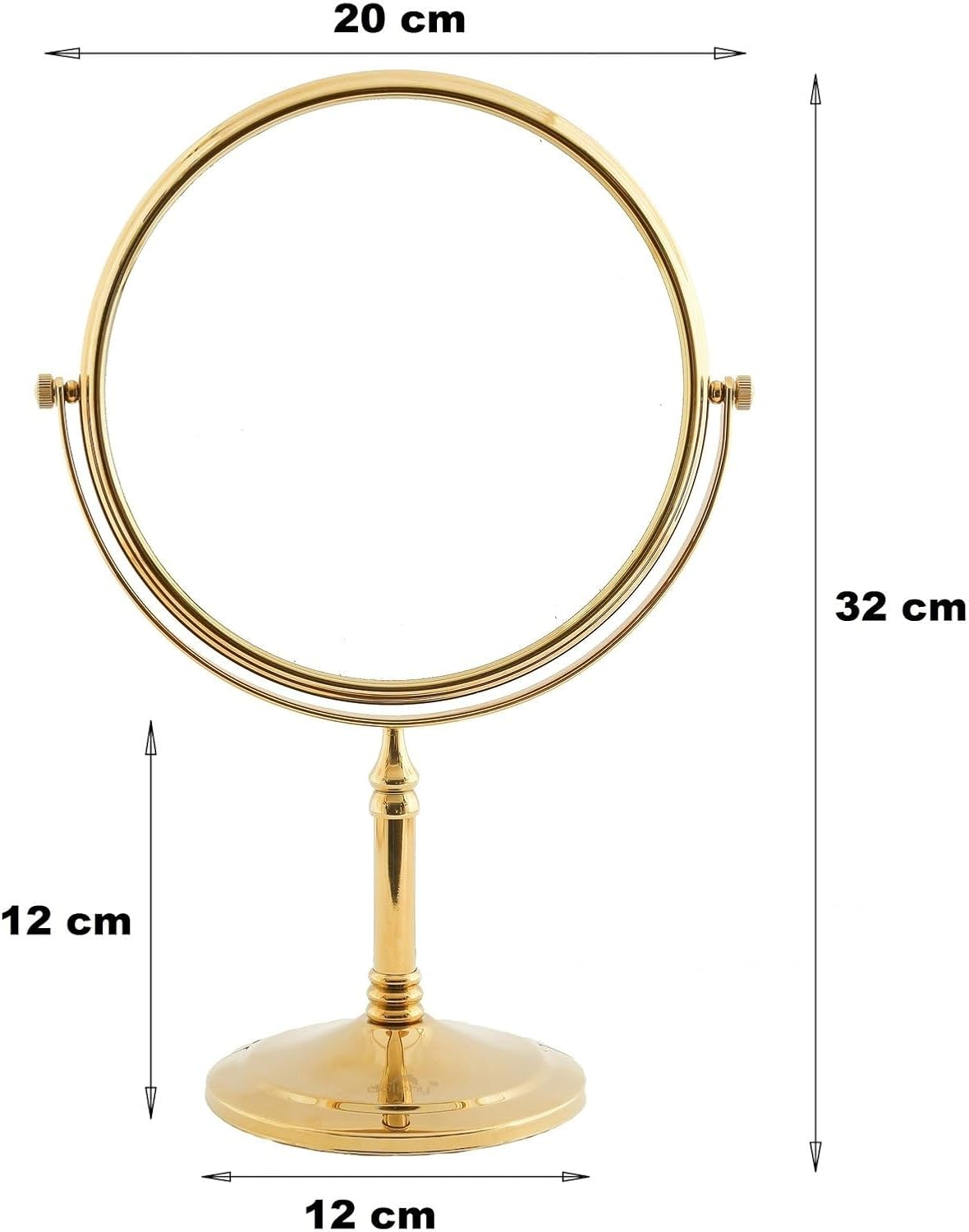 Dolphy 8-Inch LED Tabletop Makeup Mirror &ndash; Dual-Sided with 5X Magnification, Gold Finish, Swivel Design, Bright Lighting, Perfect for Home, Spa, Salon & Travel Use image number 3