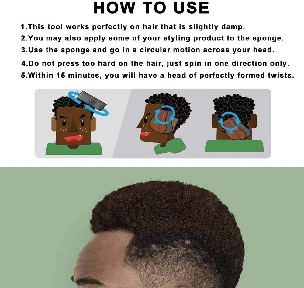 RAYWE Hair Brush Sponge with Big Holes Metal Hair Pick Comb Double-Sided Sponge Afro Comb for Hair Styling image number 4