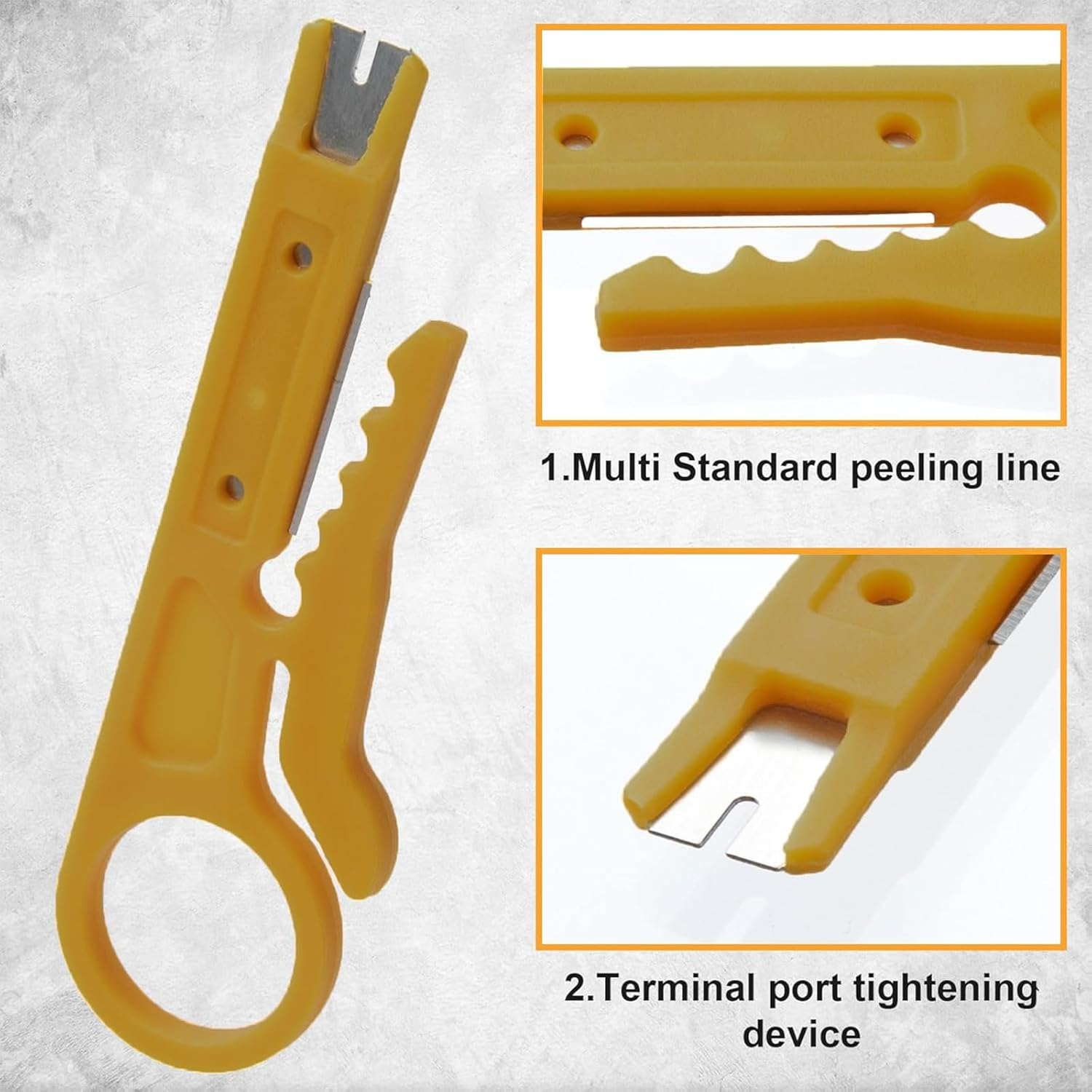 Hunken 10 Pcs Mini Wire Stripper Set, Punch down Cutter for Network Cables, RJ45/CAT5/CAT6, Telephone & UTP Data Cable, Compact and Portable Wire Strippers image number 4