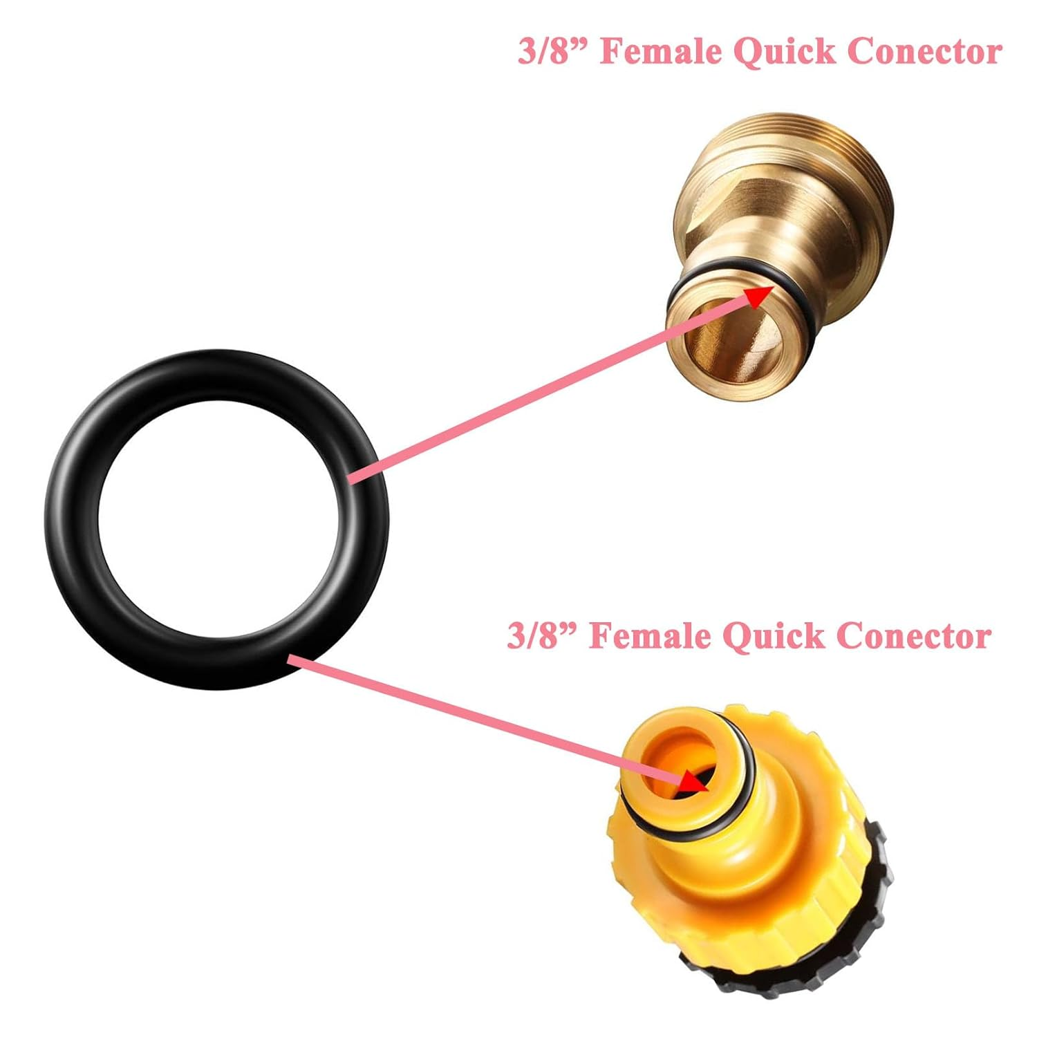 Power Pressure Washer O-Rings for 1/4 Inch, 3/8 Inch, Upgraded M22 Quick Connect Coupler, 40 Pack