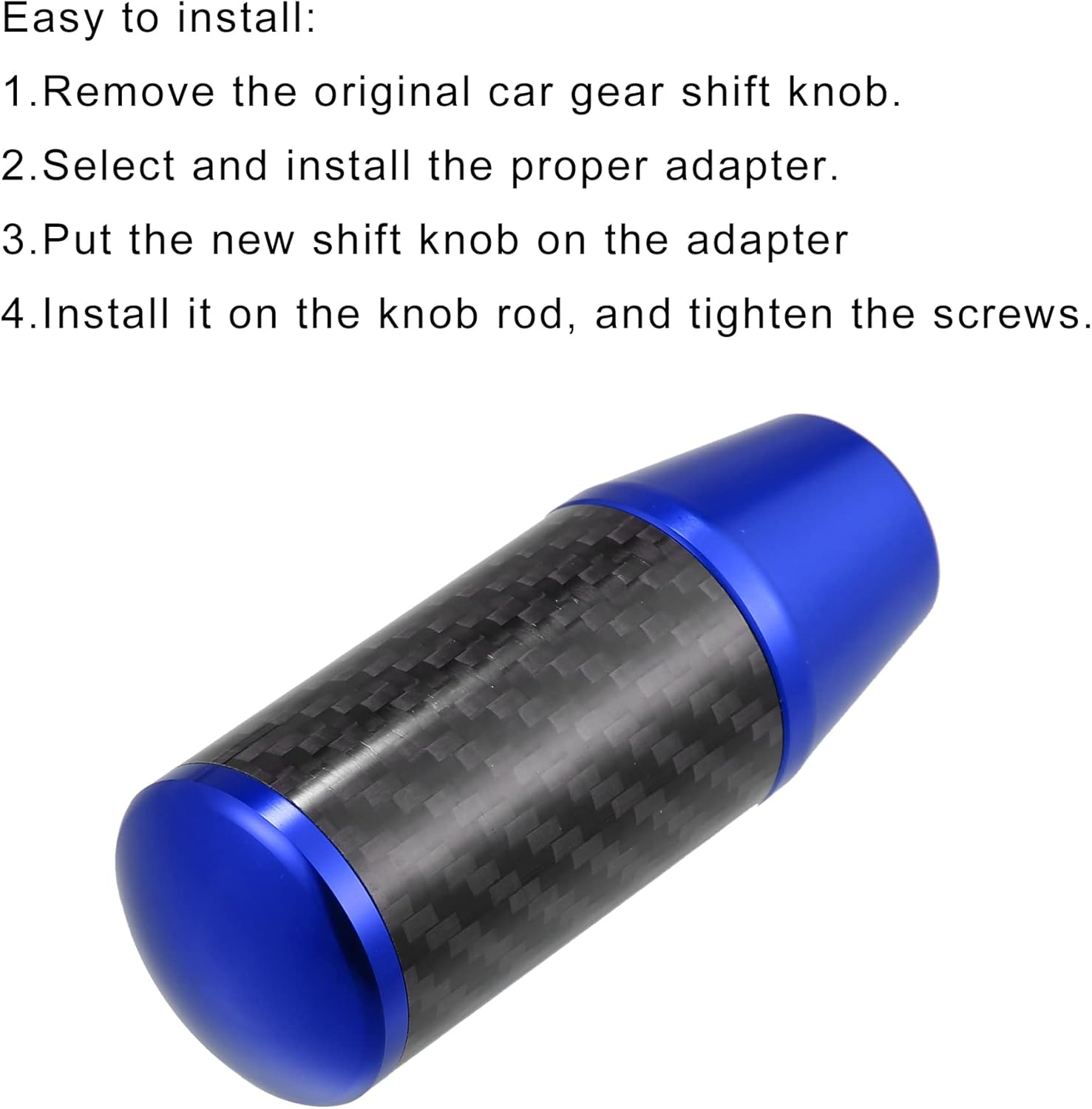 X AUTOHAUX Automatic Manual Gear Stick Shift Knob Transmission Gear Lever Stick Shifter Handle Carbon Fiber Pattern Blue - Black, Red image number 6