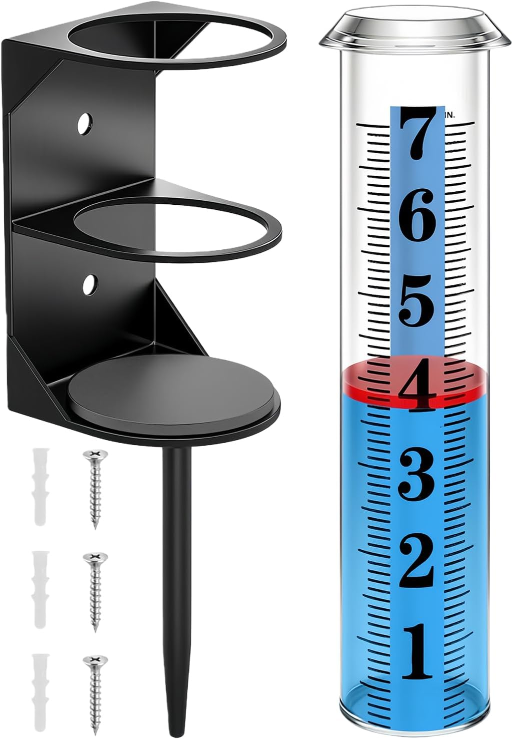Garden Rain Gauge | Freeze Proof Large Font Tube Meter,Yard Stake Rain Gauge,For Gardener Farmer Weather-Enthusiast Homeowner Patio Lawn Terrace Courtyard Farm Greenhouse