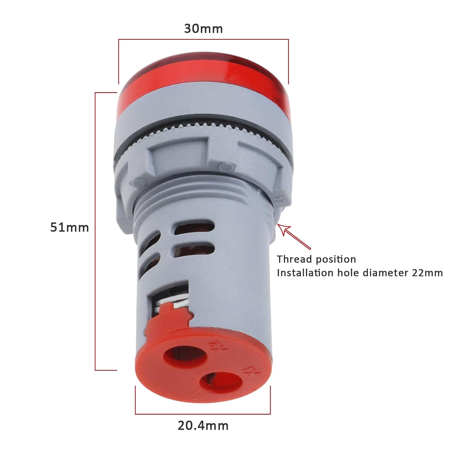 Ecsing 2Pcs LED Digital Display AC Ammeter LED Digital Ammeter AC Current Monitor Circular AC Current Tester for Signal Indication Power Current Display image number 3