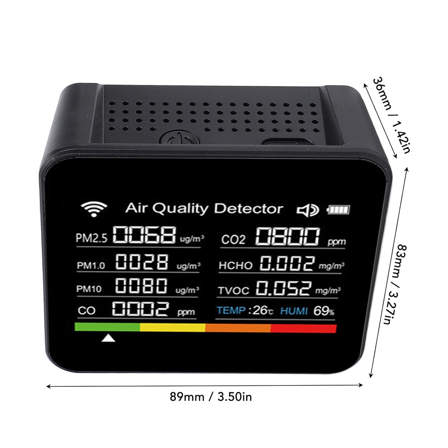 14 in 1 Indoor Air Quality Meter with Precise Sensor Wifi Connectivity Clear Display Screen for Smart APP image number 4