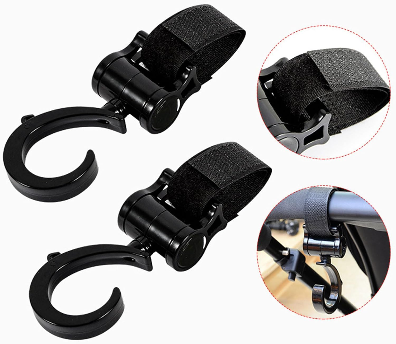 6 Pcs Pram Clips, Multi-Purpose Pram Hooks, Pram Accessories, Special Hook for Strollers, Baby Stroller Clip, Used for Hanging Shopping Handbags and Diaper Bags to Prevent Them from Falling image number 5