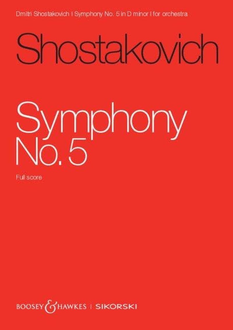 Shostakovich: Symphony No. 5 Op. 47 D Minor, Revised Large Edition Study Score