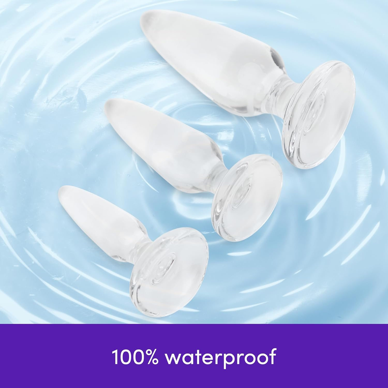 Lovehoney Anal Training Kit - 3 Piece Crystal Clear Butt Plug Set - Progressive Size Small to Large Suction Cup Anal Plugs - 2.5-4 Inch Adult Sex Toys for Men, Women & Couples