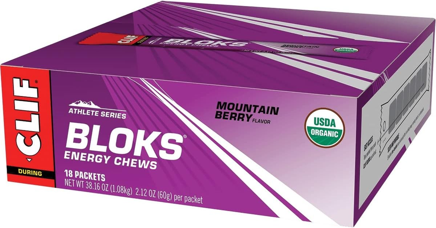 CLIF BLOKS - Mountain Berry Flavour - Energy Chews - Non-Gmo - Plant Based - Fast Fuel for Cycling and Running - Quick Carbohydrates and Electrolytes - 60G. (18 Count) image number 6