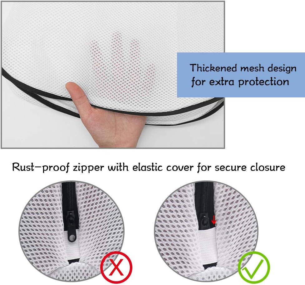 Tenn Well Shoe Washing Bags, Set of 3 Reusable Mesh Shoe Laundry Bags for Sneakers, Trainers, Running Shoes, Fit up to Men&rsquo;S Size 12