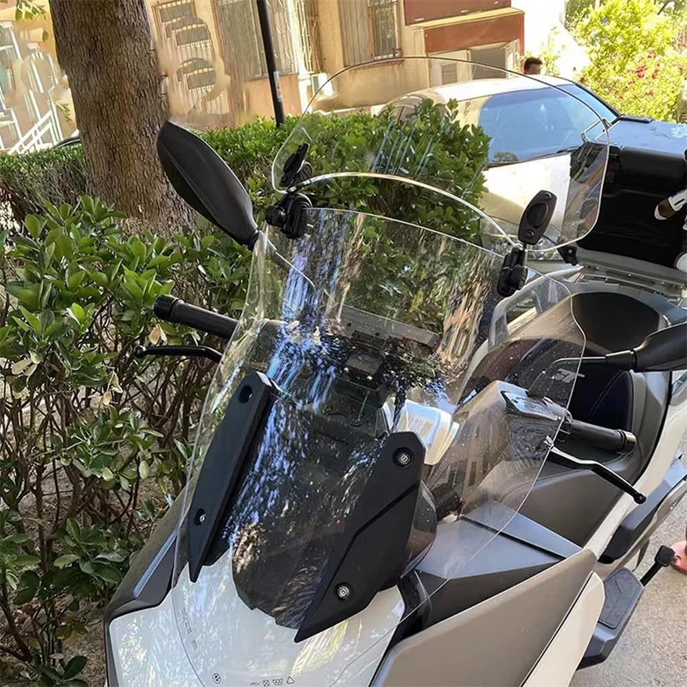 Motorcycle Motorbike Clip on Windshield Wind Screen Deflector Extension Spoiler image number 3