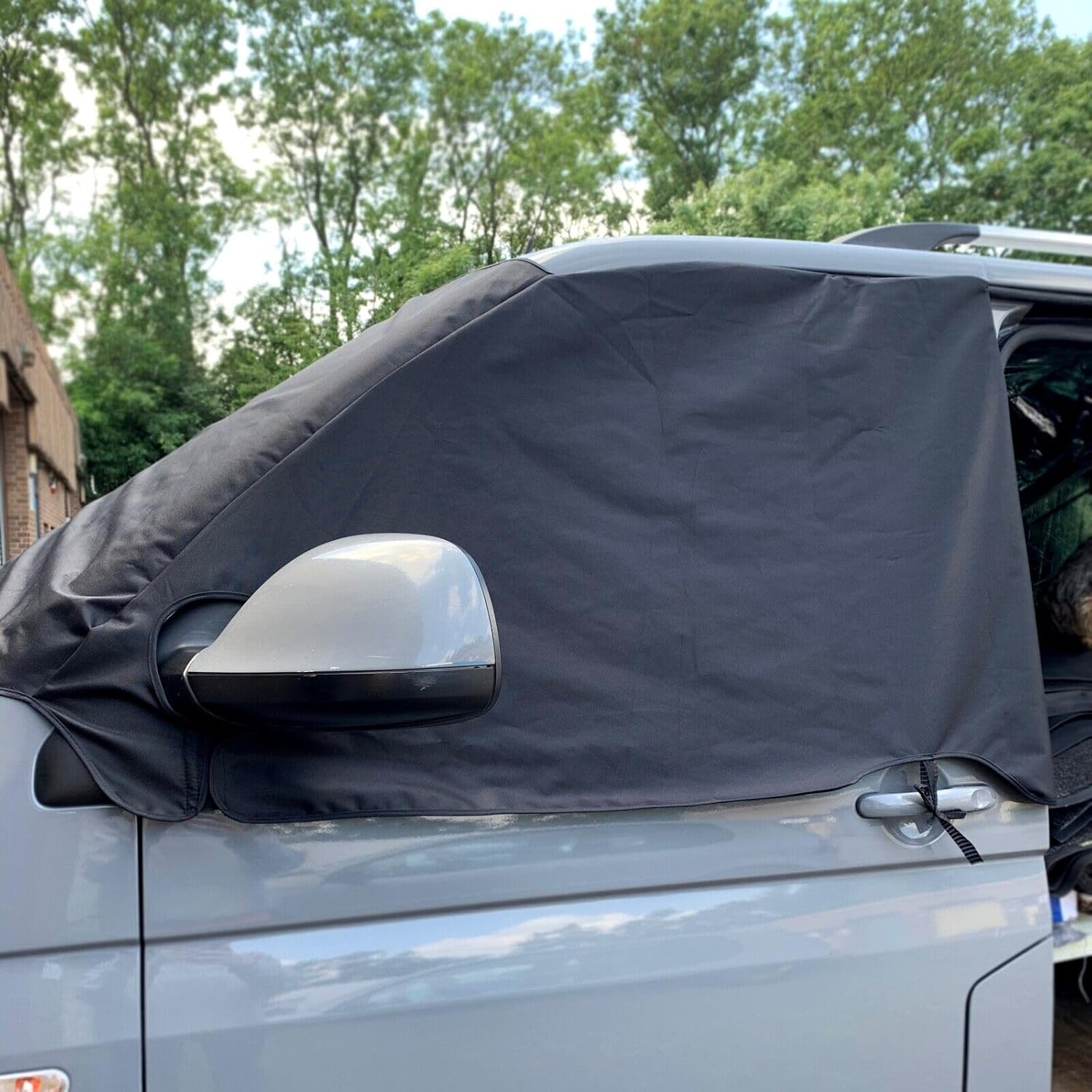 Etomvoop Windscreen Wrap Cover for T5, Oxford Car Front Windshield Cover, Frost Protection Curtain Camping Blackout Anti-Uv Sunshade T5 Caravan Motorhome Campervan, Weatherproof and Waterproof image number 2