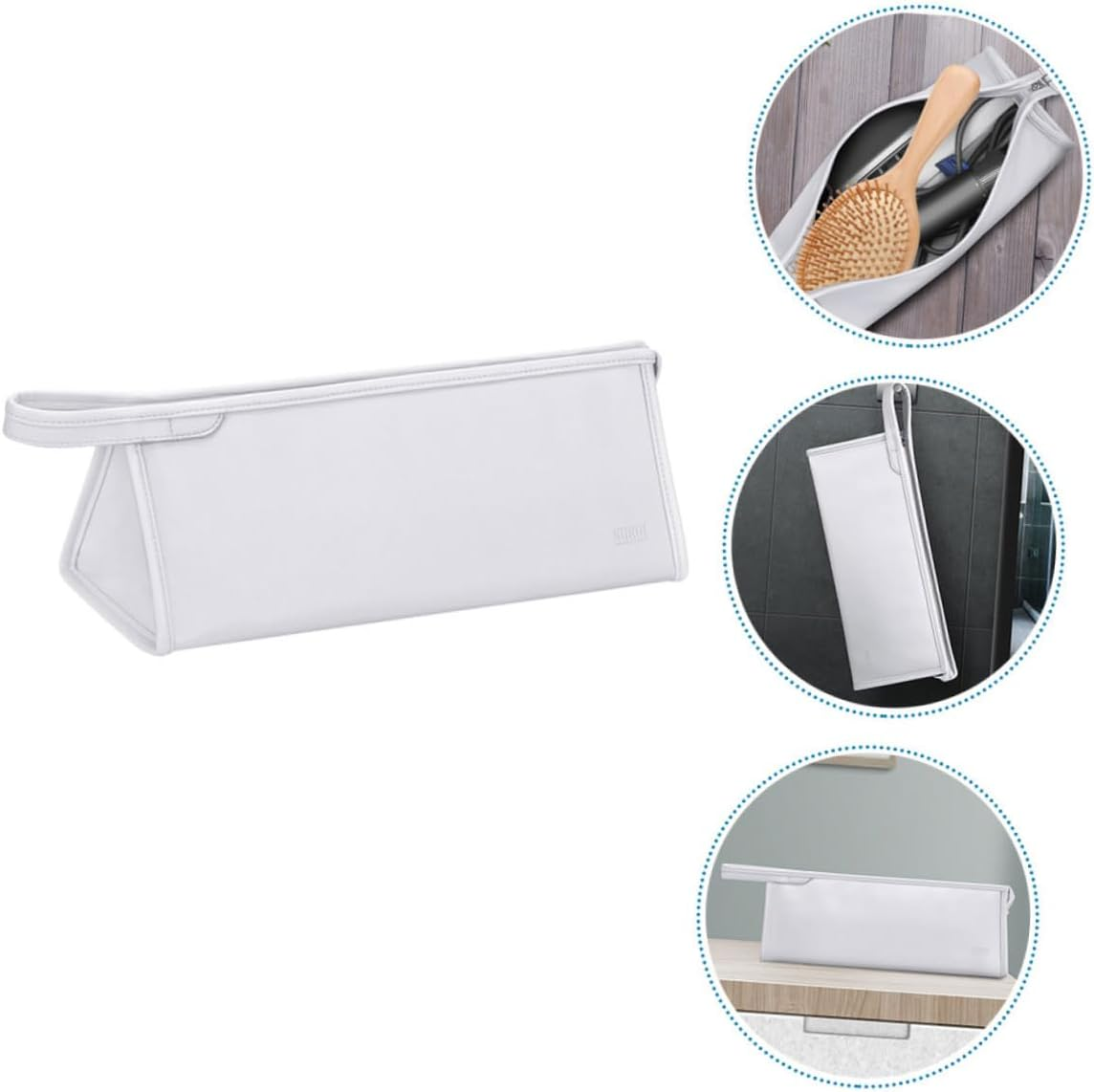 ERINGOGO Hair Dryer Case Lanyard Silver Portable Storage Pouch for Hair Curler and Curling Iron Accessories Lightweight Organizer for Travel and Home Use