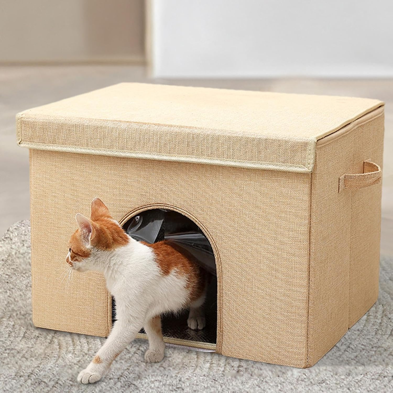 Outdoor Cat House - Cabin Outdoor Pet Shelter | Insulated Cat House | Versatile Cat Shelter | Cat Shelter with Ice Packs - outside Cat Shelter Insulated Cat House with 12 Ice Packs image number 3