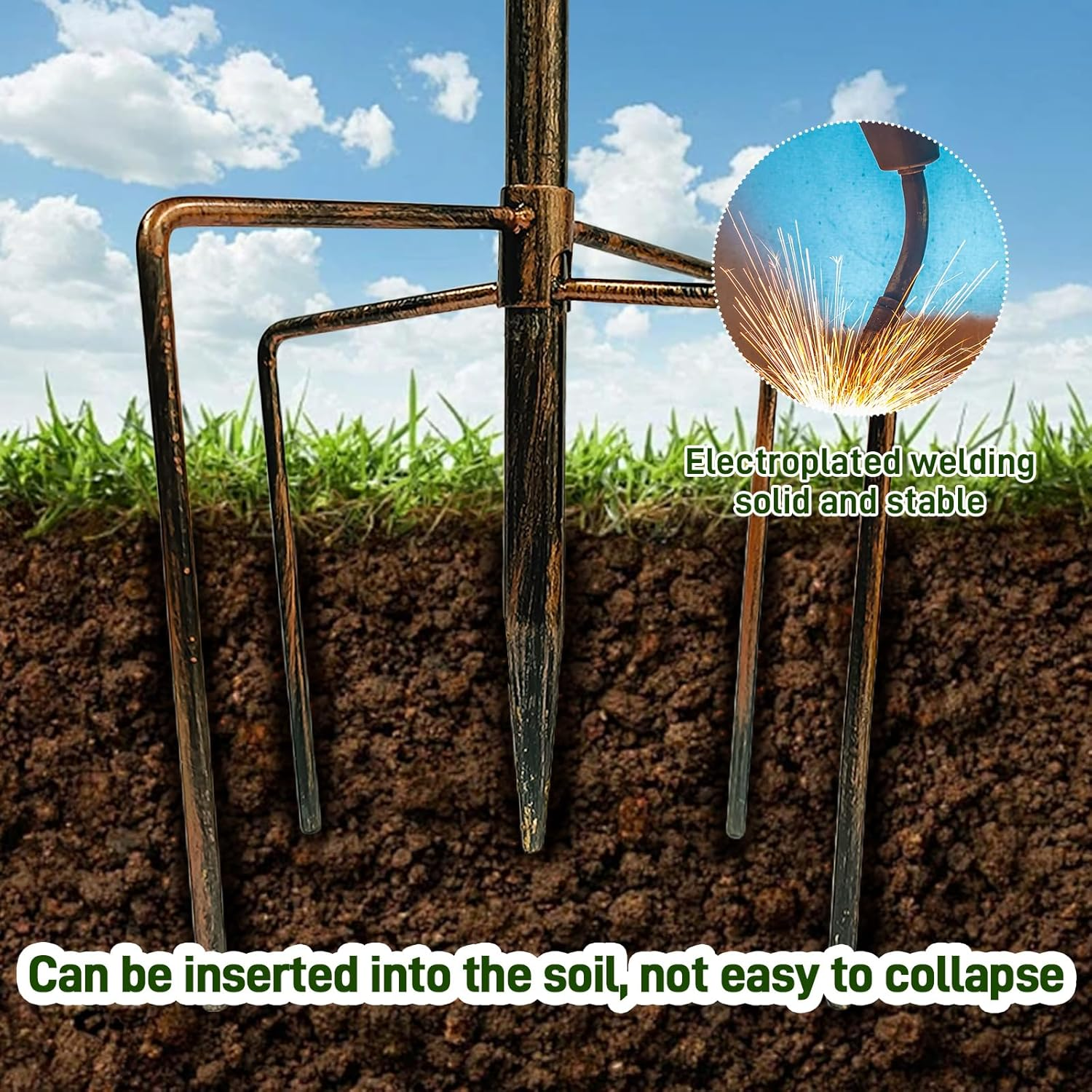 Gripebao 120 Cm Large Metal Bird Bath and Feeder for Outside, Tall Freestanding Birdbaths for Outdoors, Removable Double Water Feeder Bowl with Stable 5-Prong Pedestal for Garden Lawn Patio image number 2