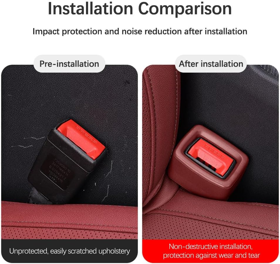OFBAND 2PCS Seat Belt Buckle Holder and Protector,Silicone Seat Belt Buckle Cover Suitable for Kids,Height Increasing Car Seat Buckle Guard,Universal Car Accessories for Seat Belt Buckles (Red) image number 1