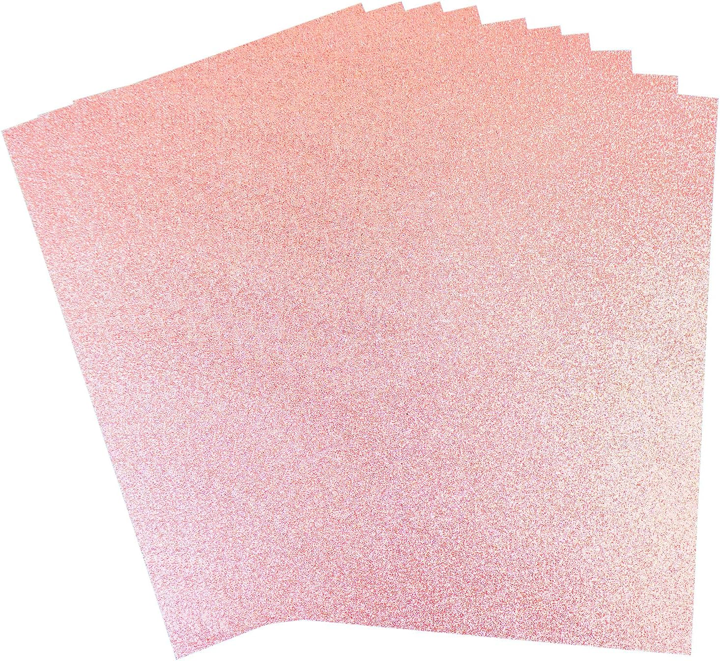 A4 Glitter Cards, Rose Gold Craft Paper Sheet, 250GSM Shiny Glitter Cardstock, Clay Drawing Card for Crafts and Arts, DIY Needs, Gift Wrapping Scrapbook, Soft Touch Luxury (10 Sheets) image number 5