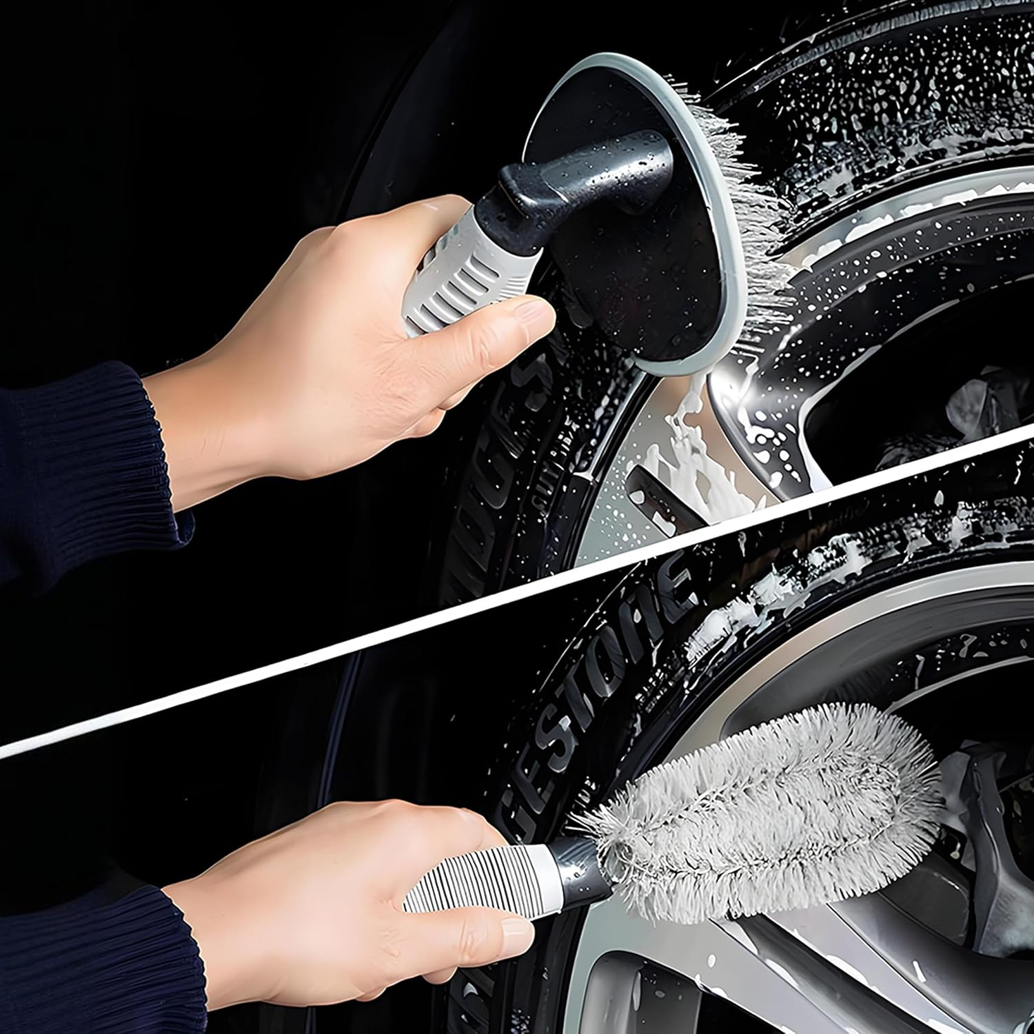 Complete Car Wash Kit &ndash; Premium Coral Fleece Towel, Ergonomic Wheel Brushes, Chenille Wash Mitt, Super Absorbent Car Sponge, Anti-Slip Handles, Scratch-Free Auto Detailing Tools image number 3