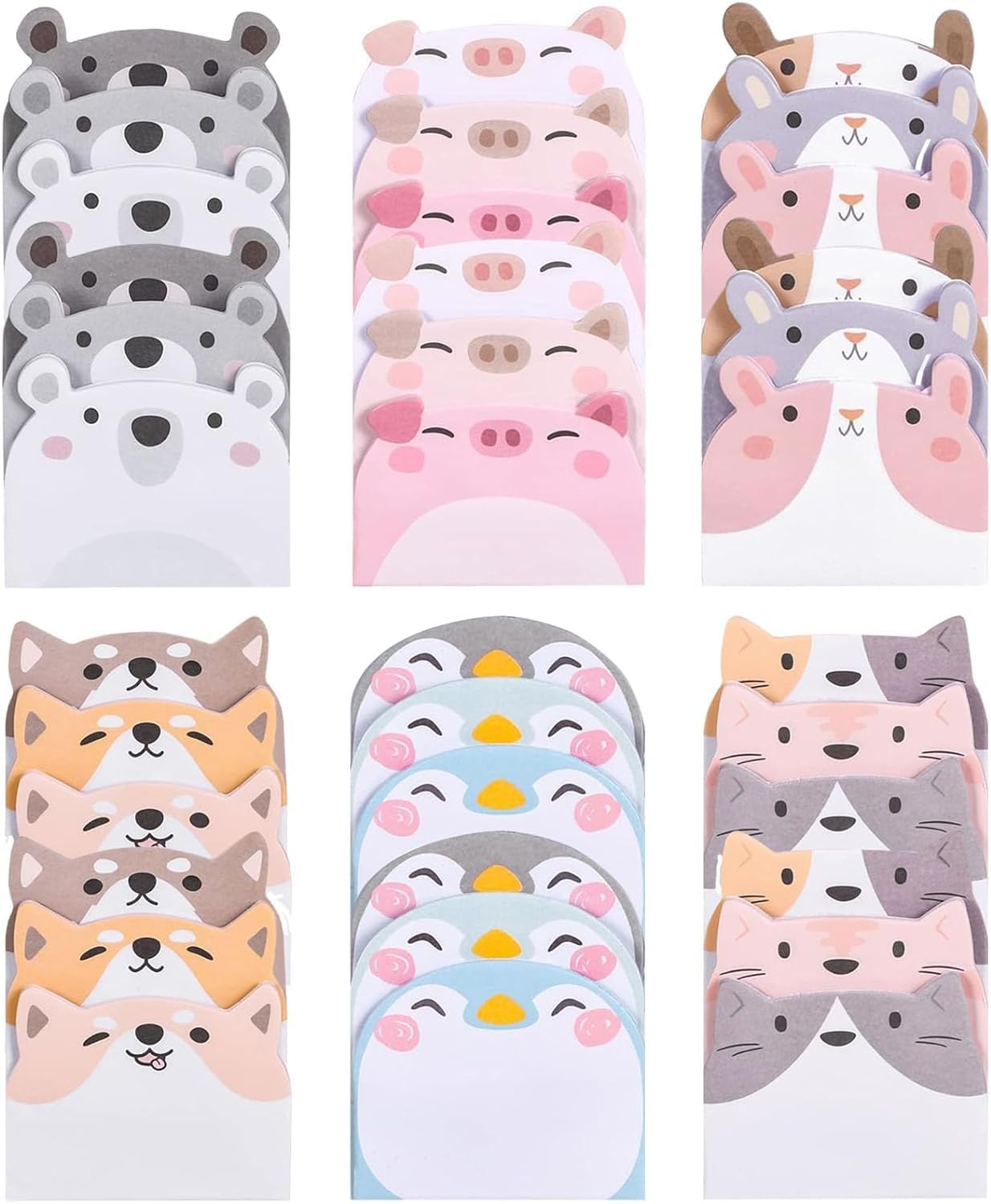 Betterjonny 12 Packs Cute Cartoon Sticky Notes, Self-Stick Memo Pad, Funny Stationary Supplies, Kawaii Tab Supplies for Students, Home Office Gifts image number 1