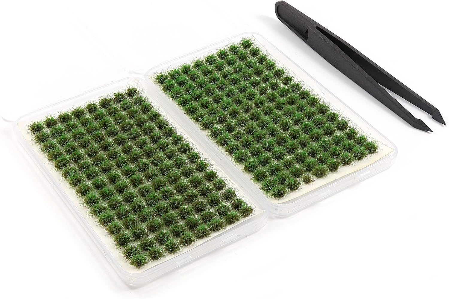 208 Pcs Static Grass Model Grass Tufts Railway Artificial Grass Miniature Grass Tuft Terrain Kit for DIY Model Terrain Scenery Railway Fairy Garden Diorama Scenery(Green, Small) image number 5