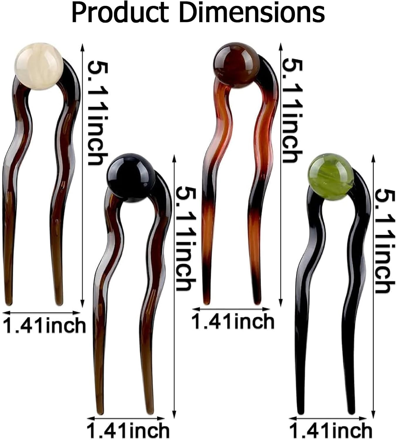 4 Pcs French Hair Pins - U Shaped Pearl Hairpins for Women, Elegant Hair Clips for Thick/Thin Hair, Perfect for Bun Chignon Roll Hairstyles image number 4