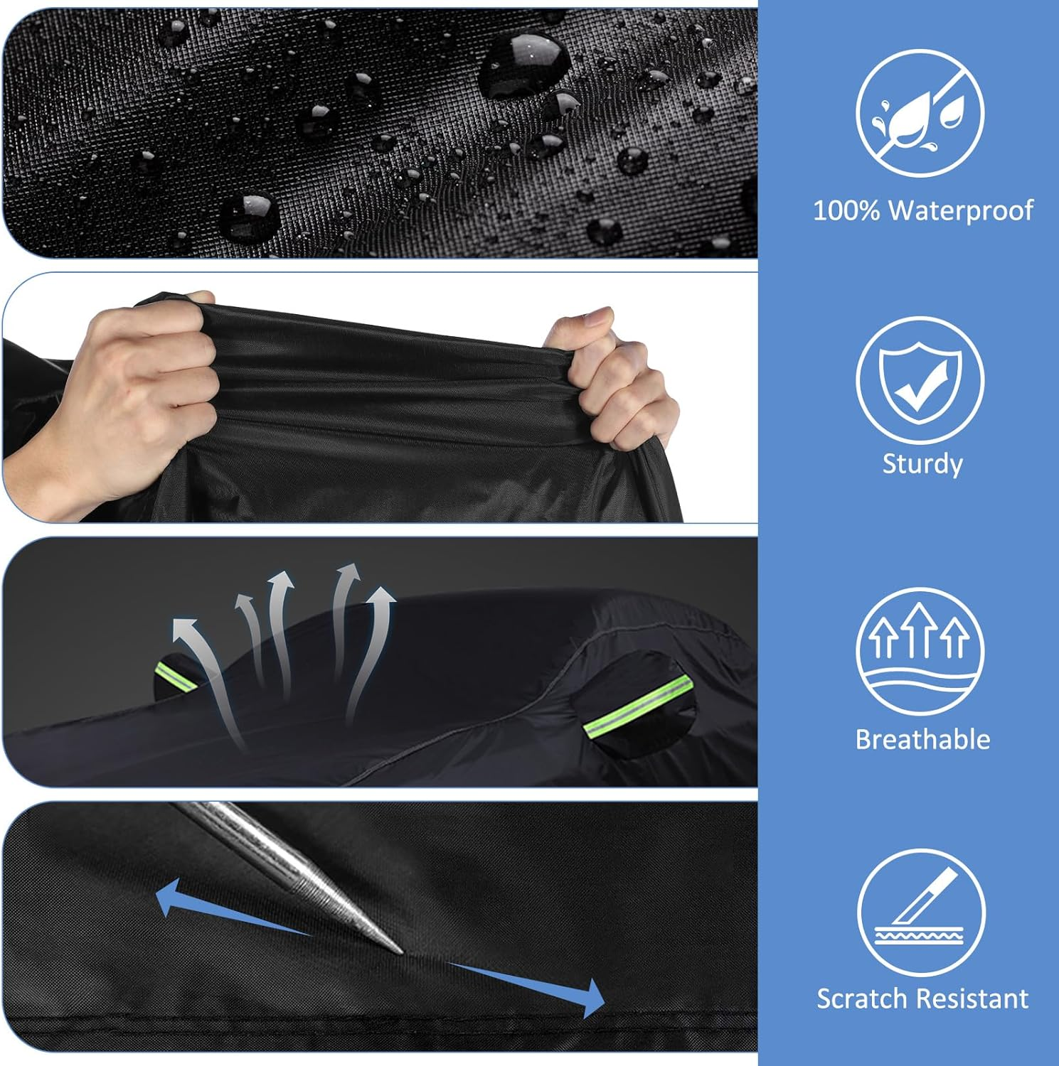 Car Cover for Ford Bronco SUV Car Cover All Weather Waterproof Car Covers 210T Full Car Cover Snowproof Windproof Fit for Ford Bronco（2 Doors） image number 3