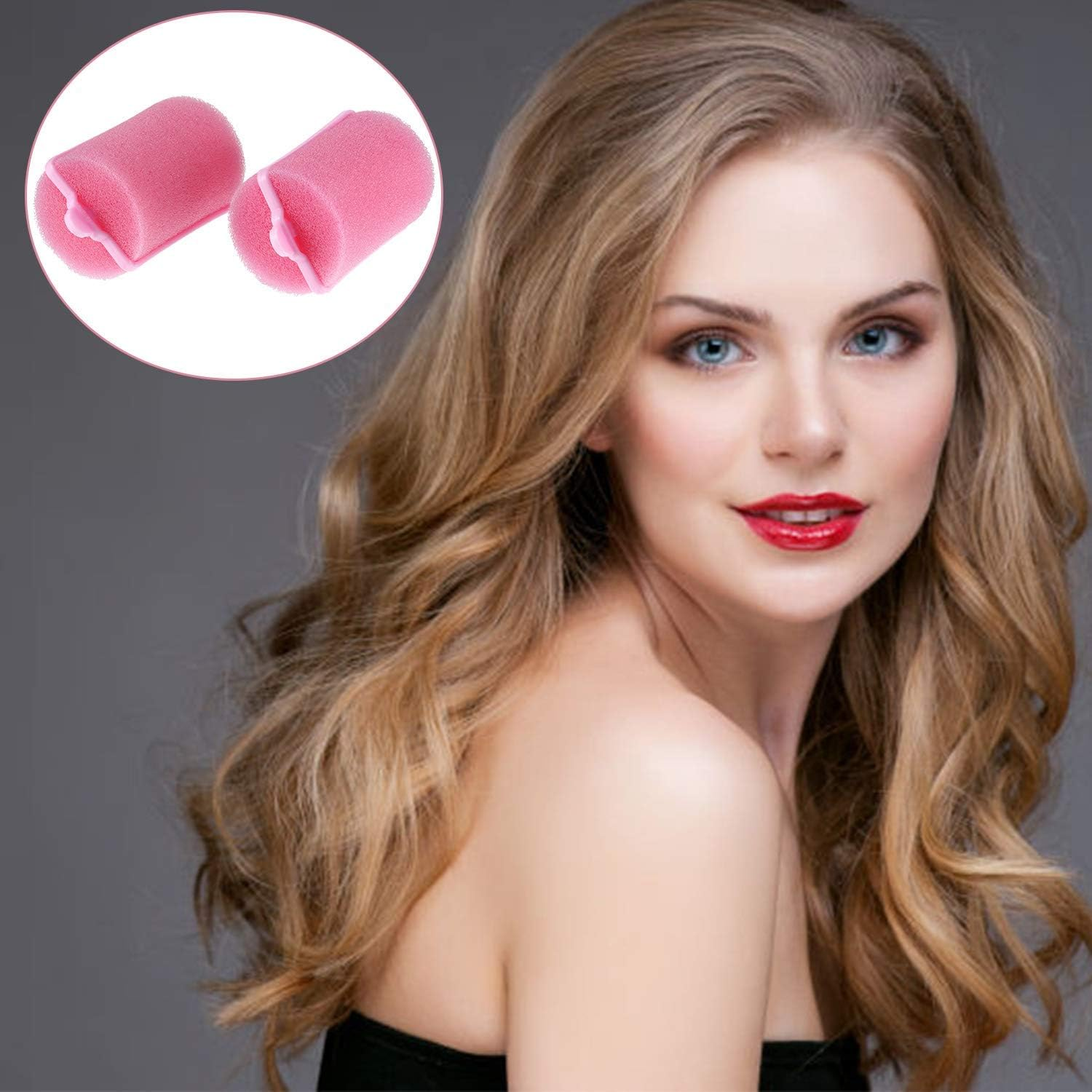 18 Pieces Sponge Hair Rollers 40 Mm Soft Foam Hair Styling Curlers Large Size Hairdressing Curlers for Women and Kids (40 Mm) image number 6