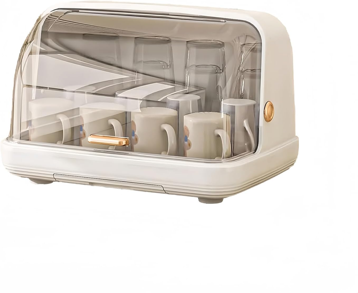 Baby Bottle Drying Rack with Cover, Nursing Bottle Storage Box, Large Capacity Organizer for Countertop, Portable Sturdy Storage Box | Nursing Bottle Dryer (White) image number 5