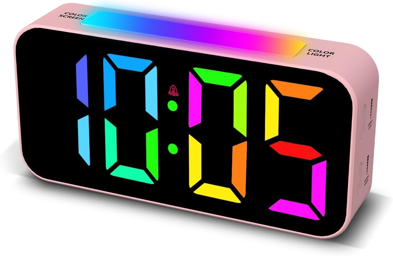 Alarm Clocks for Bedrooms Heavy Sleepers, Digital Clock with Night Light, Large Display, Dual Alarm, Snooze, Dimmable Bedside Alarm Clock for Kids Teens Boys Girls (Black)