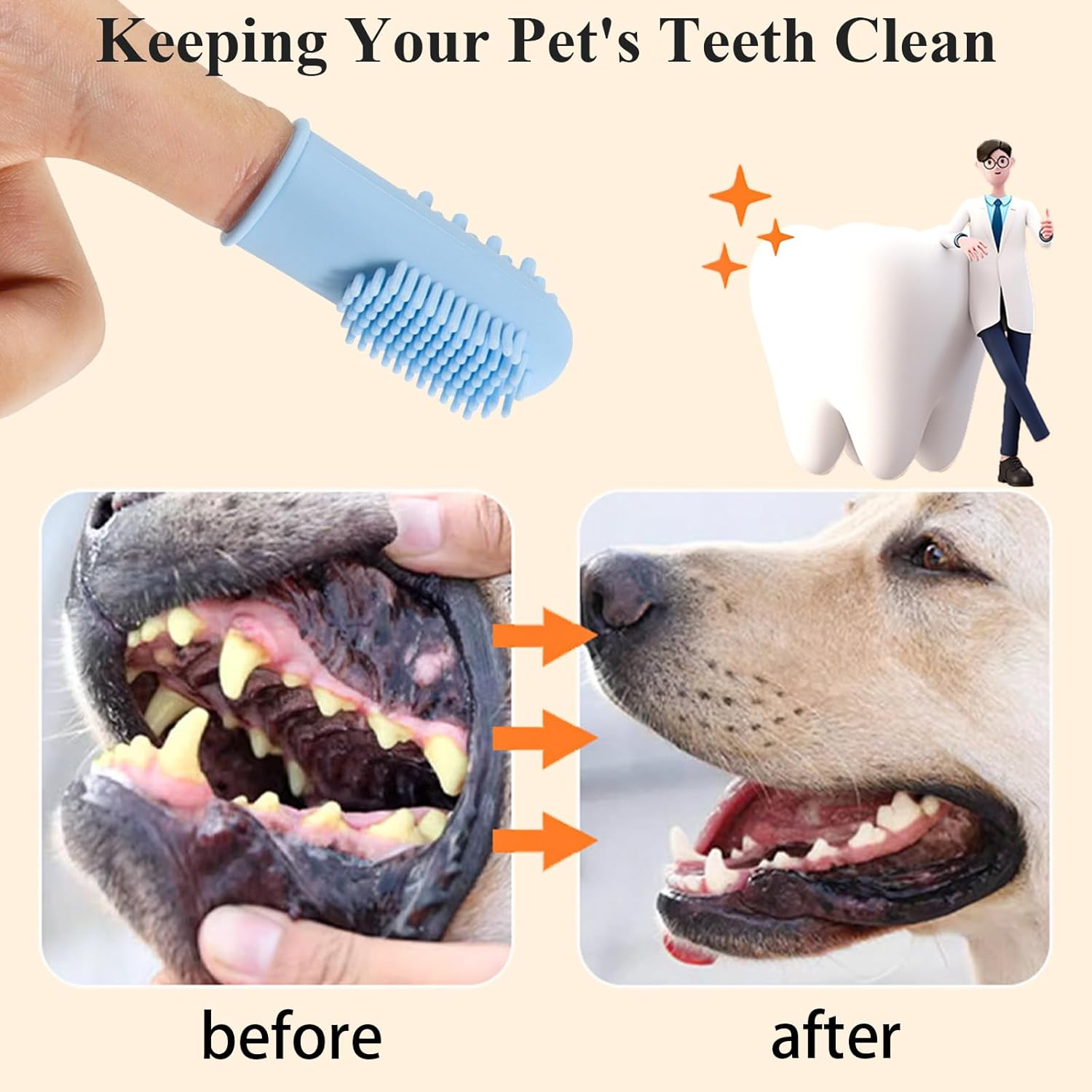 KASESSS Pack of 10 Dog Silicone Dog Toothbrush Fingerling Toothbrush Dog Double-Sided Bristles Toothbrush for Dogs Cats Dogs Toothbrush for Teeth Cleaning and Dental Care image number 4