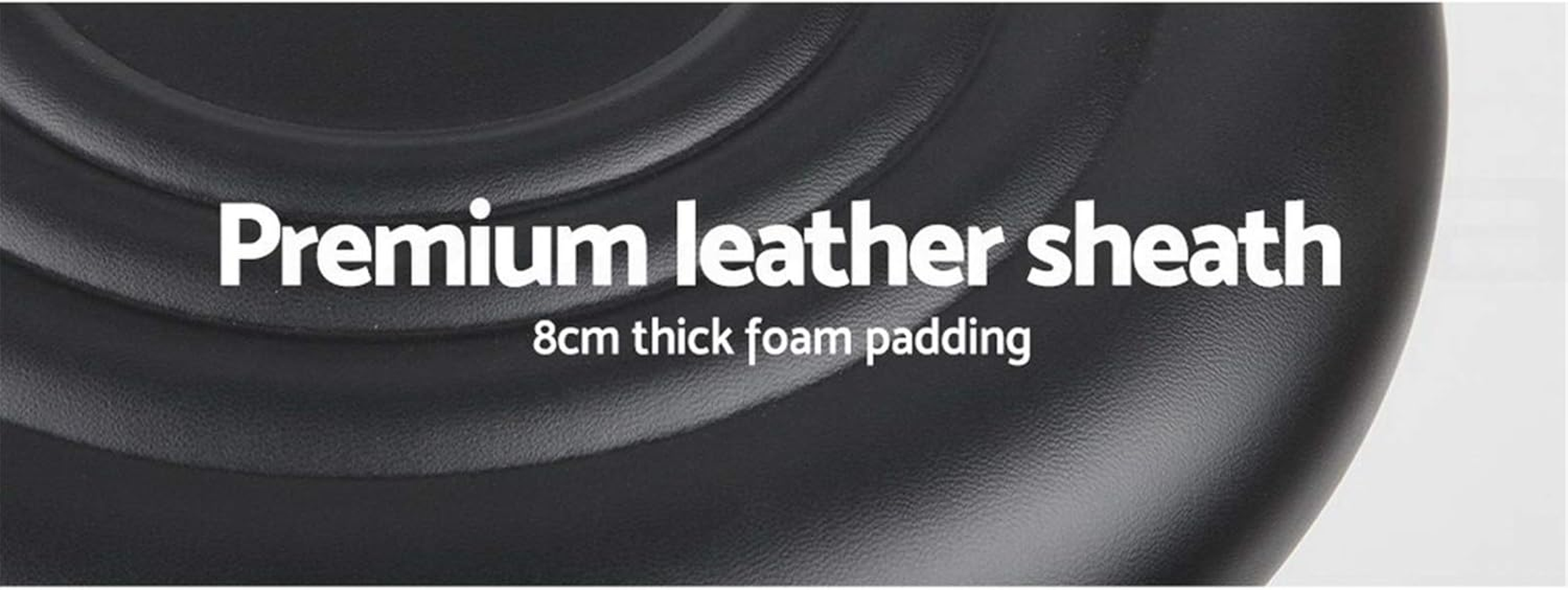 Artiss round PU Salon Stool, Bar Stools Swivel Lounge Drafting Chair Piano Guitar Seat Barber Chairs Outdoor Spa Indoor Home Office Kitchen Furniture, with Backrest Hydraulic Lift Black image number 1