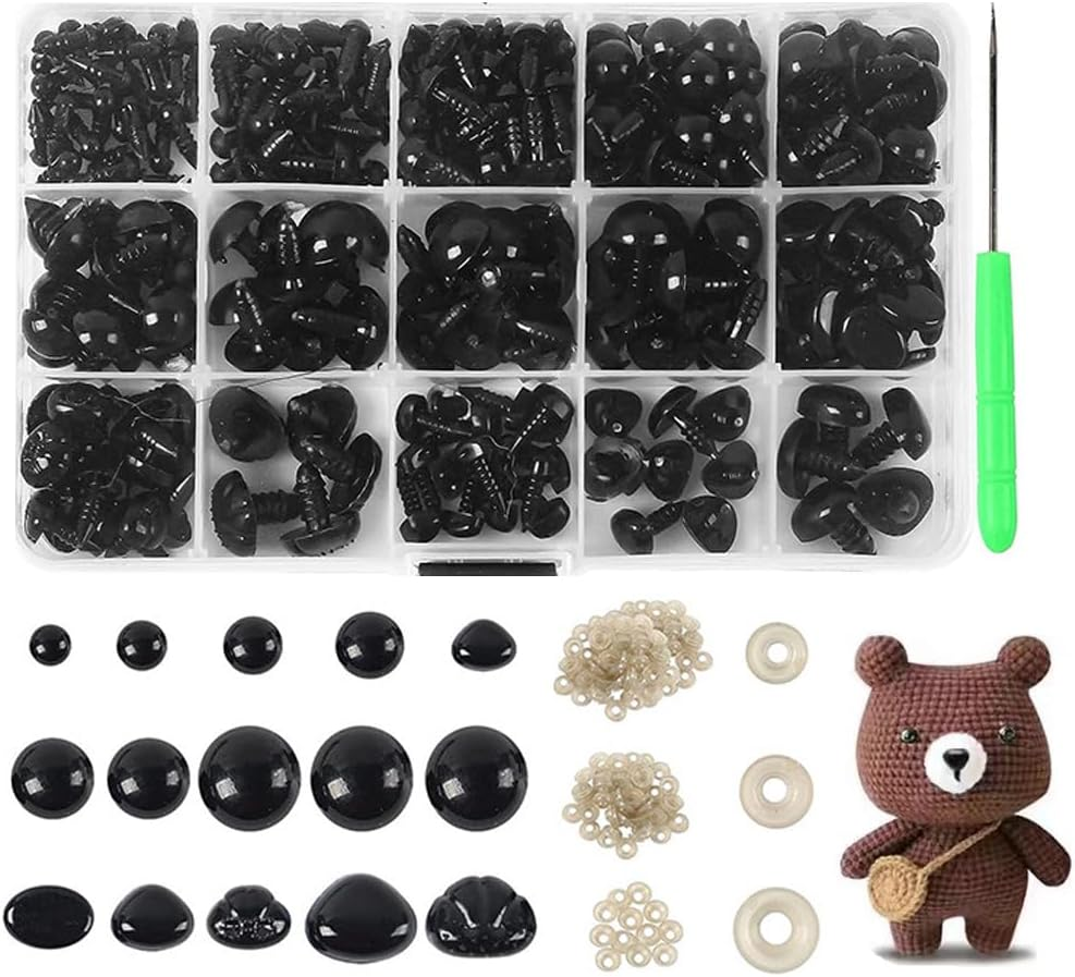 Safety Eyes Plastic Craft Eyes with Washers for Amigurumi Stuffed Animal Crochet Projects Teddy Bear Puppet Toys DIY Crafts Making image number 2