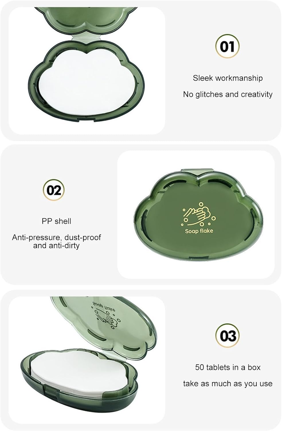 Hand Soap Sheets - 50 /Box Portable Paper Soap for Travel | Travel Cleaner, Disc Soap for Outdoor Activities, Hiking, Picnic, Survival image number 4