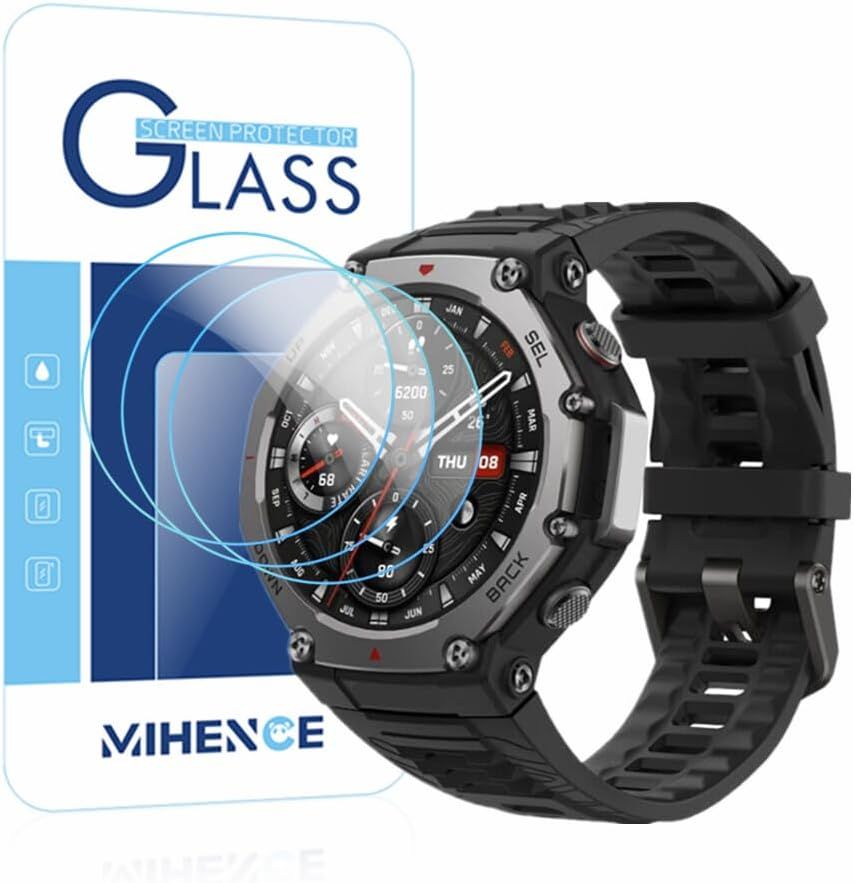 Screen Protector Compatible for Amazfit T-Rex 3 / T-Rex 3 Pro 48Mm, 9H Tempered Glass Protective Film for T-Rex 3/3 Pro 48Mm Smart Watch (3 PCS) image number 2